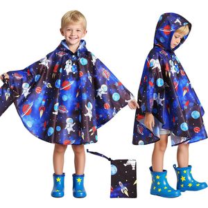 Unyqoos® Lichte en ademende kinderregenponcho met capuchon voor natte dagen