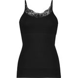 Basics spaghetti top shape met kant zwart voor Dames | Maat L