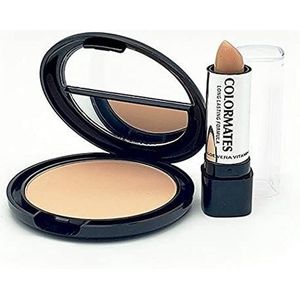 Colormates - Pressed Powder & Concealer - 7102 - Creme Beige - 14 g