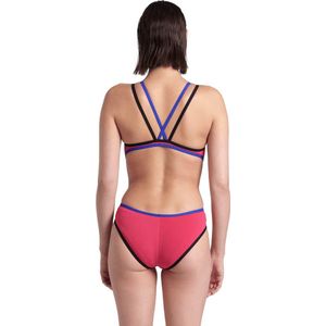 Arena W One Double Cross Back One Piece Rose Neon-Blue-Black