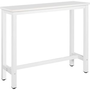 WARRAICH-Witte Bartafel/Bistrotafel: Hoge Eettafel met Stijlvol Metalen Frame en Duurzaam MDF Tafelblad