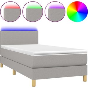 vidaXL-Boxspring-met-matras-en-LED-stof-lichtgrijs-80x200-cm