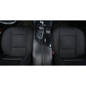 2-delige autostoelbeschermer PU lederen autostoelhoezen voor autostoelbodems alleen zonder rugleuning universele pasvorm 90%-53 × 52 cm (zwart)