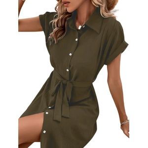 Bovista Zomerjurk Dames - Zomerjurken - Volwassen - Jurk - Ibiza Stijl - Sundress - Donkergroen - Maat S