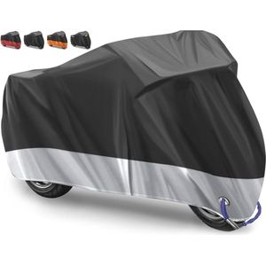 Waterdichte Motorhoes 210D Oxford Stof voor Motorfietsen - Beschermt Tegen UV, Regen en Stof (265 x 105 x 125 cm)