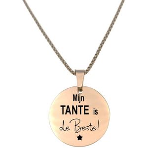 Ketting RVS - Rond - Rosegoud - Mijn Tante Is De Beste