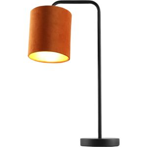 Olucia Kristin - Moderne Tafellamp - Metaal/Stof - Goud;Oranje