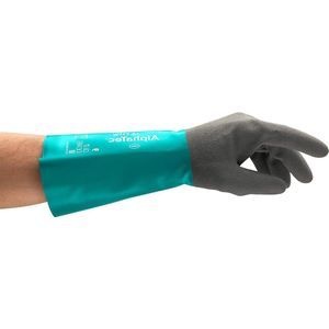 Chemicaliën en vloeistofbescherming nitril handschoenen - AlphaTec 58-535W - groen - maat 9 - 6 paar