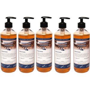 Handzeep Orange 500 ml - set van 5 stuks - met gratis pompje - Voordeelverpakking