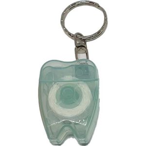 Tanden Floss Sleutelhanger – Flossen – Flossdraad – Licht Blauw Doorzichtig - oDaani