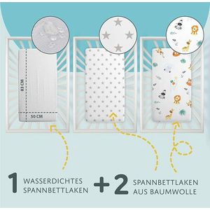 hoeslaken kinderwagen wieg set 3/ 83 x 50 cm