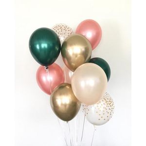 Huwelijk / Bruiloft - Geboorte - Verjaardag ballonnen | Rose Goud - Groen - Goud - Off-White / Wit - Transparant - Polkadot Dots | Baby Shower - Kraamfeest - Fotoshoot - Wedding - Birthday - Party - Feest - Huwelijk | Decoratie | DH collection