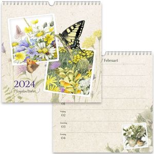 Hallmark - Weekkalender - 2024 - Marjolein Bastin - Bloemen en vlinders - Weekoverzicht - Spiraalgebonden - (21 x 21cm))
