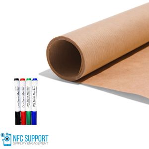 Brown paper scrum papier - 2 x (70cm x 500cm) - incl stiften