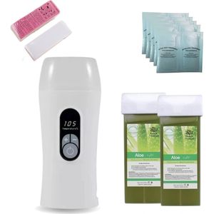 Wax Apparaat - Wax Strips - Wax Roller - Ontharingsapparaten - Ontharingswax - Ontharing - Wax - Hars - Wax Set - Waxen - Wax Heater - Inclusief Wax Patronen 2x 100ml - 100x Wax Strips - 10x Afterwax olie