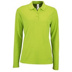 SOLS Dames/dames Perfecte Lange Mouw Pique Polo Shirt (Appelgroen)