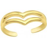 Teenringen | Gold plated teenringen, dubbele band met punt