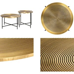vidaXL Tafelset met messing bedekt MDF 2-delig - Salontafel - Salontafels - Salon Tafel - Salon Tafels