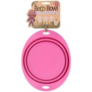 Beco Travel Bowl - Opvouwbare Hondenbak, handig voor onderweg! - Vaatwasserbestendig in Blauw, Roze of Groen - Kleur: Roze, Maat: Large