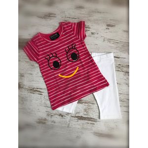 DICE kinderpyjama Smile fuchsia/wit maat 2-3 jaar