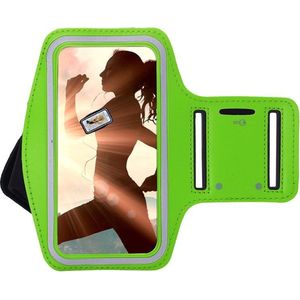 Geschikt voor Samsung Galaxy A71/ A71 5G Sportband hoes Sport armband hoesje Hardloopband Groen Pearlycase