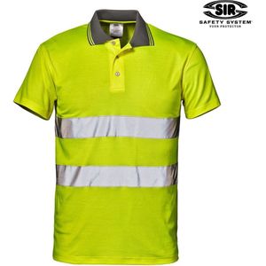 SIR SAFETY MISTRAL CONFORT Hi Vis Reflecterend Werkpolo HEREN Veiligheidsshirt Geel - EN ISO 20471 Klasse 2 - Reflecterende Band - Comfort Kraag
