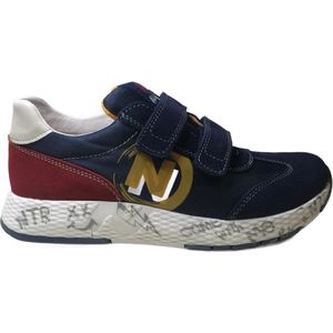 Naturino - Jesko 2 - Mt 26 - velcro's oker logo lederen sportieve sneakers - navy/rood