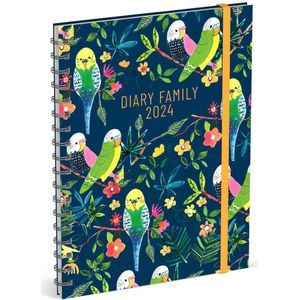 Lannoo Graphics - Family Diary 2024 - Familie Agenda 2024 - Wire-O - PAPER SALADE - Birds - 7d/2p - 4Talig - 180 x 240 mm