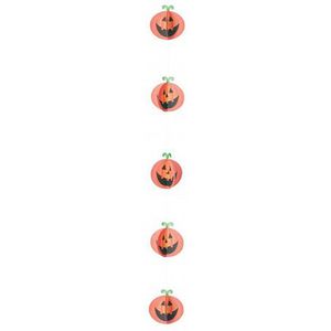 Decohanger Halloween - Pompoen - Decoratie - Versiering - Slinger - 1,5 meter - Papier - oranje - groen - zwart