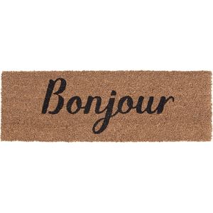 Present Time - Deurmat Bonjour - Bruin -75x25x1,5cm