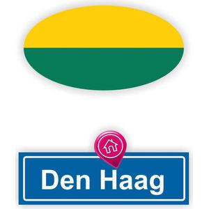 Den Haag stadsvlag auto stickers set 2 stuks.