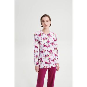 Vamp! Pyjama Dames Volwassenen Micromodal | Lange Mouw Lange Broek | Grote Maten | Fuchsia Berry 19031 XXL