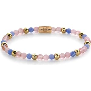 Rebel & Rose More Balls Than Most Pink Summer Vibes II - 4mm - yellow gold plated RR-40056-G-16,5 cm