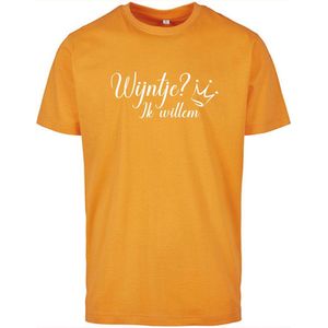 T-Shirts Heren Wijntje-Oranje - Wit-XL
