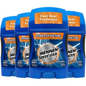 Mennen Speed Stick Power of Nature Lightning Deodorant Man - De natuurlijke frisse deodorant stick voor mannen die langdurig beschermt - 4 x 60g