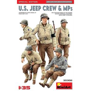 1:35 Miniart 35308 US Jeep Crew & MPs - Special Edition Plastic Modelbouwpakket