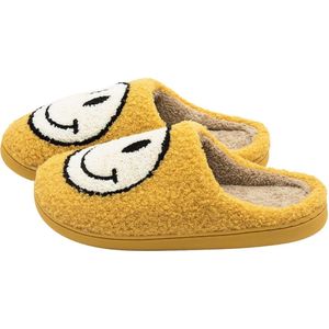 JAXY Smiley Slippers - Smiley Pantoffels - Pantoffels - Smiley Sloffen - Pantoffels Dames en Heren - Sloffen - Sloffen Dames en Heren - Maat 37-38 - Geel