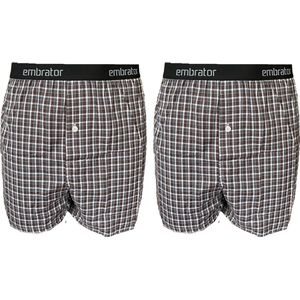 Embrator mannen Boxershorts 2-stuks geruit maat XL