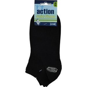 Sneaker sokken kinderen - 6 paar Zwart - Jonges & meisjes - maat 27/30 - NAADLOOS aan de teen - 90% katoen