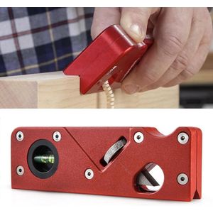 Multifunctioneel Houtbewerkingsvliegtuig 45 Graden Afschuiningsvliegtuig Contouren Rand Trimmen Schaafmachine Handmatige Schuine Afschuinmachine Met Waterpas Voor Houtbewerkers (Rood)