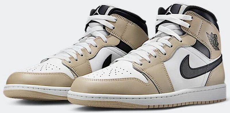 Jordan - AIR JORDAN 1 MID - Sneakers - Summit White - Leer/Synthetisch Leer/Textiel