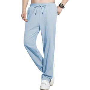 Nivard Linnen Broek Heren - Zomerbroek - Volwassenen - Lange Broek - Pantalon - Strandbroek - Zomer - Ibiza Stijl - Lichtblauw - Maat S