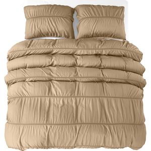Zensation Calais Dekbedovertrek - 140x200/220 + 1 kussensloop 60x70 - Taupe - Eenpersoons