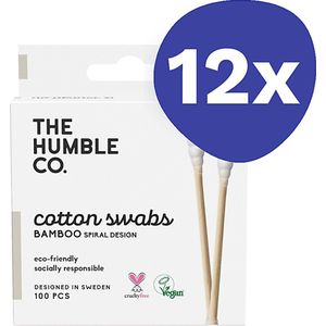 The Humble Co Wattenstaafjes Spiraal Wit (12x 100 stuks)