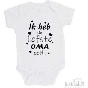 100% katoenen Romper ""Ik heb de liefste Oma ooit!"" Moederdag Unisex Katoen Wit/zwart 68/74