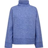 Freequent - Turtleneck Trui - Blauw - Dames - Fijngebreid - Knoopdetails