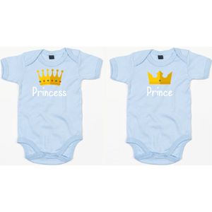 Rompertjes - Prince & Princess-Dusty Blue-12-18 Maanden