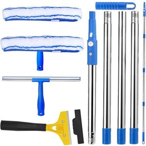 Zylo® Ramenwasser Telescopisch - Ramenwasser - Ramenwisser - Blauw - ‎37cm x 37cm x 160cm