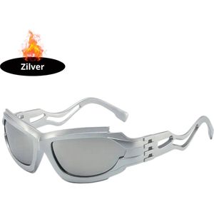 Nivard - Festival Bril - Rave - Space - Techno - Freaky Glasses - Heren - Dames - Zonnebril - Zilver