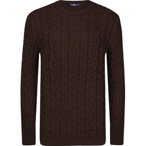 Jimmy Sanders - Ronde Hals Trui - Bruin - Heren - 2XL